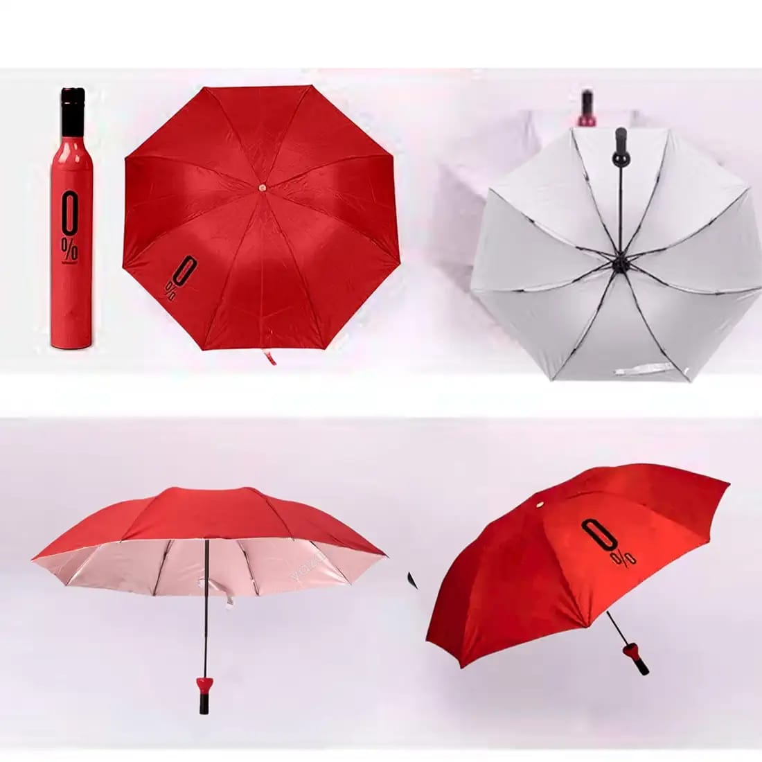 Mini Wine Bottle Umbrella Portable Folding UV Proof Compact Lightweight Travel Umbrella