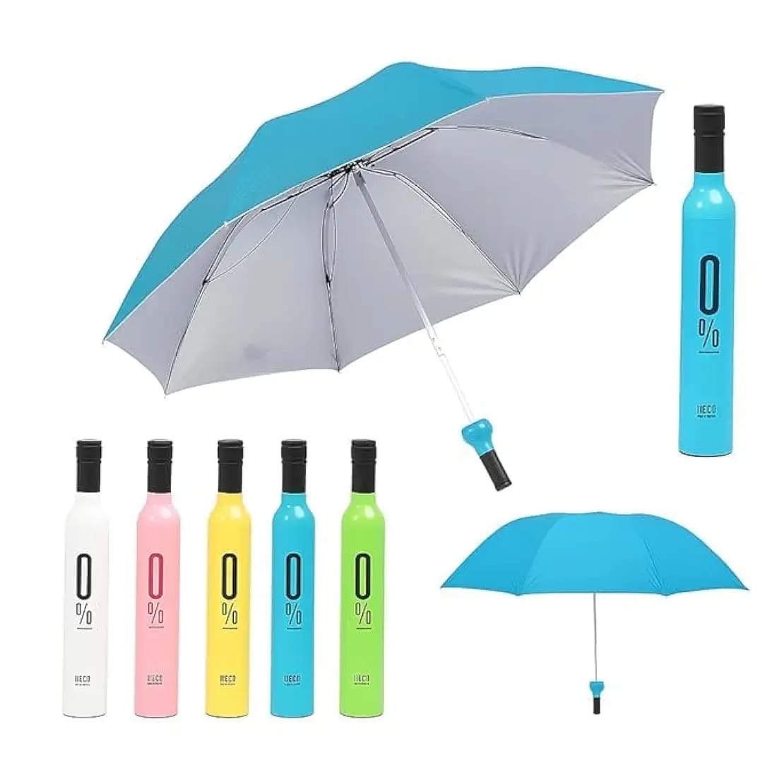 Mini Wine Bottle Umbrella Portable Folding UV Proof Compact Lightweight Travel Umbrella