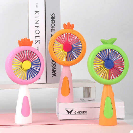 Mini Portable Rechargeable Handheld Personal Small Desk Fan with Base Cute Design and lights