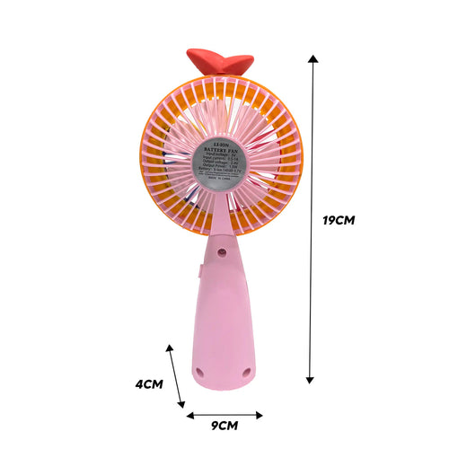Mini Portable Rechargeable Handheld Personal Small Desk Fan with Base Cute Design and lights